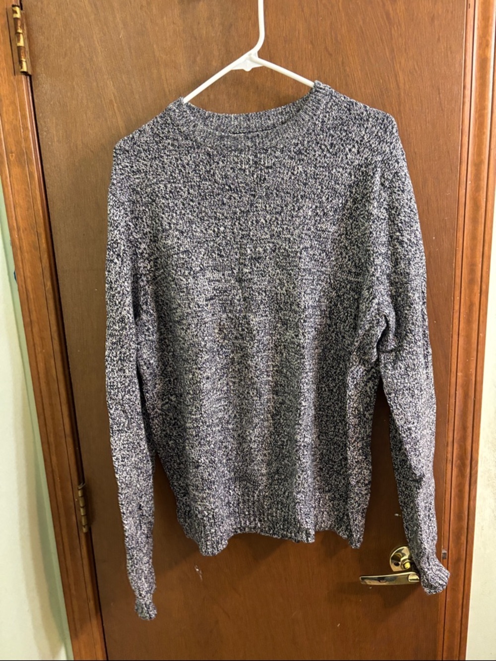 Sonoma Marled Crewneck Sweater in White and Black